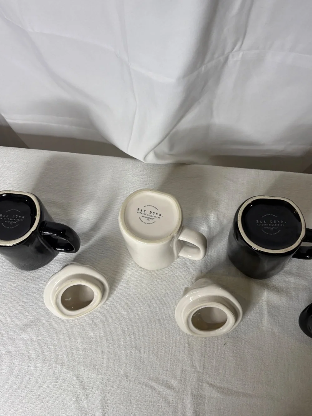 3 Rae Dunn Halloween Coffee Mugs +Lids Spooky/Gnome,Eek/Ghost,Boo/Ghost Artisan